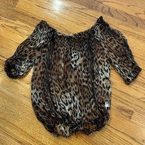 Zara sheer leopard top
